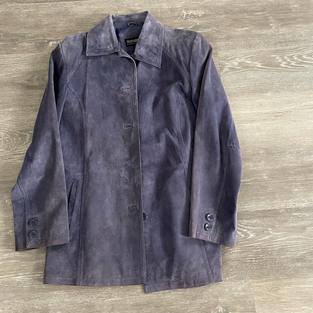 Women’s Leather Blue Button Down Jacket Size Large…Discontinued! - Picture 7 of 13